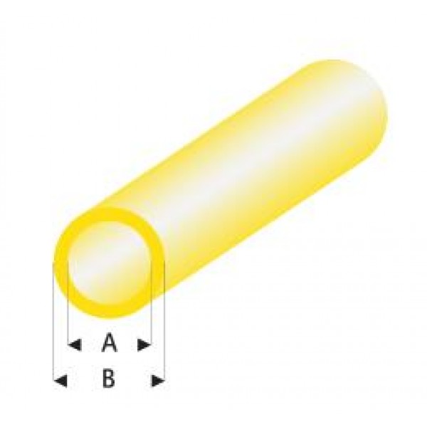 Styrene Tube, Clear Yellow 4,0x5,0mm 33cm