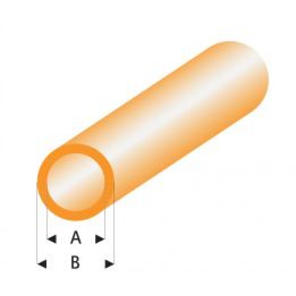 Styrene Tube, Clear Orange 2,0x3,0mm 33cm