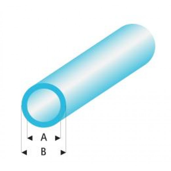 Styrene Tube, Clear Blue 2,0x3,0mm 33cm