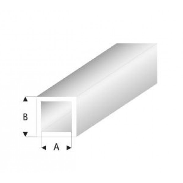Styrene Tube-Square-White 5,0x6,0mm 33cm