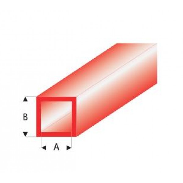 Styrene Tube-Square-Red 3,0x4,0mm 33cm