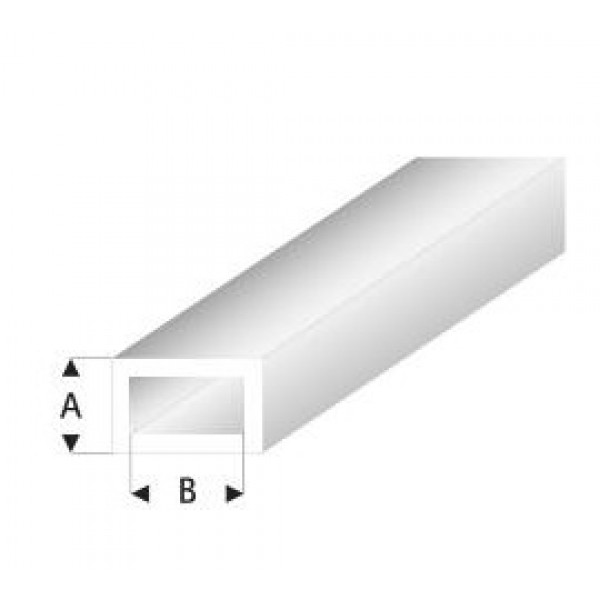 Styrene Tube-Rect.-White 2,0x4,0mm 33cm